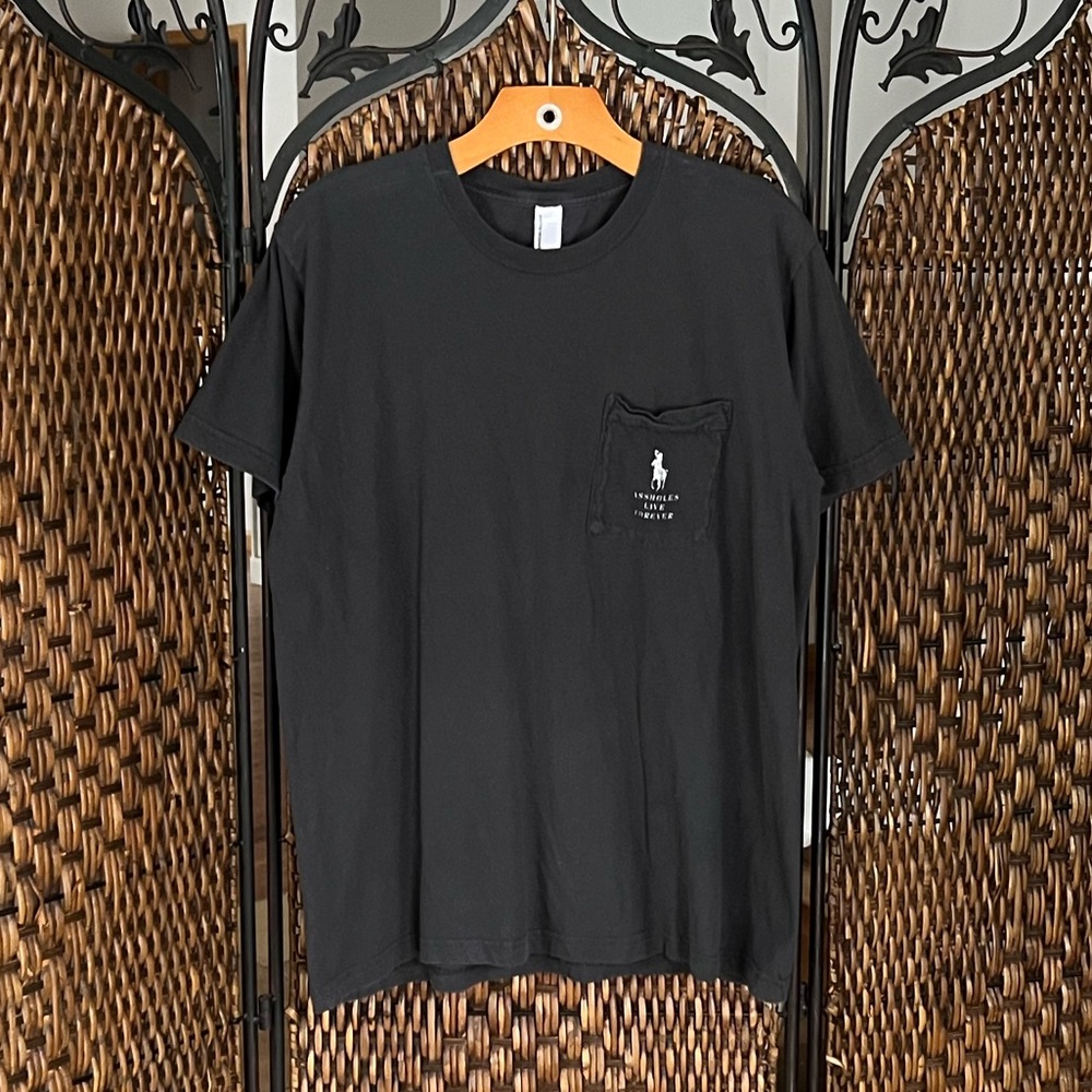 American Apparel “A**holes Live Forever” Cotton Pocket Tee Men’s Large